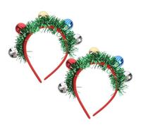 POPETPOP 4 Diademas Navideñas Bola Foco Verde, Tejido Portátil y Talla Única para Fiestas y Banquetes de Navidad, Accesorios Festivos para Adultos y Niños