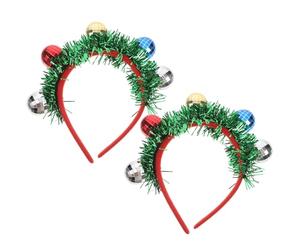 POPETPOP 4 Diademas Navideñas Bola Foco Verde, Tejido Portátil y Talla Única para Fiestas y Banquetes de Navidad, Accesorios Festivos para Adultos y Niños