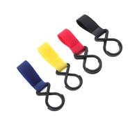 POPETPOP 4 Ganchos para Cochecito de Niño Correa Ajustable de Nylon y Sbs para Colgar Accesorios y Llevar Objetos Diarios, Soporte de 5 Kg, Pack de 4 Unidades