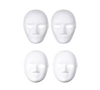 POPETPOP 4 Máscaras White de Papel Maché para Halloween, Máscaras en Blanco para Pintar, Perfectas para Bailes de, Fiestas, Espectáculos Y Clubes - 2 Rostros Femeninos, 2 Rostros Masculinos