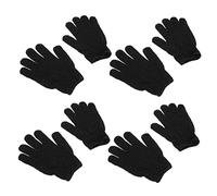 POPETPOP 4 Pares Guantes Exfoliantes De Poliéster Para Baño y Ducha, Negro, Tamaño Ajustable, Limpieza Profunda De Piel Muerta, Masaje Corporal, Uso Diario