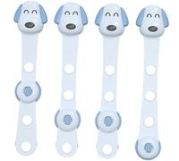 POPETPOP 4 piezas Cerraduras Seguridad Bebés Ajustables para Puertas Nevera con Bloqueo Giratorio Protección Niñas Fácil Uso sin Herramientas