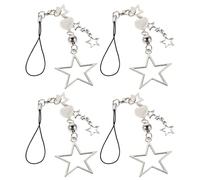 POPETPOP 4 Piezas Correas de Colgante para Teléfono con Estrella Pulsera Llavero para Móvil Encanto para Bolsa y Cámara Diseño Elegante y Seguro