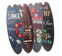 POPETPOP 4 piezas Decoración de Madera Temática Oceánica Carteles Colgantes Tablas de Surf para Bar y Divertidas Playa Verano Resistente y Duradera para Pared