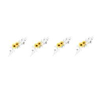 POPETPOP 4 Piezas diadema de flores de sol hair topper tocados bodas decoración fiesta adorno de cristal chica horquilla flor de sol Pedazo de cabello novia girasol aleación
