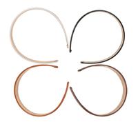 POPETPOP 4 piezas Diademas PU Retro Anchas para Mujer de Unidades Accesorios Ligeros y Versátiles para Cabello Cintillos Prácticos para Tipo de Peinados