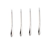 POPETPOP 4 Piezas Herramientas para Comer Cangrejo de Acero Inoxidable Tenedores y Cucharas Antideslizantes para Pelar Patas y Carne de Utensilios Resistentes para Hogar y Restaurante