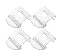 POPETPOP 4 Piezas Manija Transparente sin Cordón de PVC, Estilo Minimalista | Estores Plisados y Valencias, Fácil de Limpiar, Uso en Baños y Ventanas, Diseño Claro