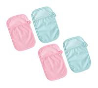 POPETPOP 4 piezas Manoplas de Baño para Niña Suaves y Duraderas Doble Cara de Poliéster y Algodón Exfoliantes Infantiles para Niñas Esenciales para Baño y Viaje Color Color Aleatorio