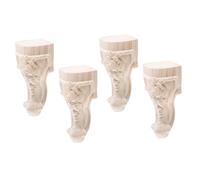POPETPOP 4 Piezas Patas de Madera Maciza para Sofá y Muebles Diseño Tallado Europeo Soporte Resistente y Decorativo para Sillas y Mesas de Té