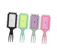 POPETPOP 4 Piezas Peine para Cabello Rizado Antiestático Peine de Rejilla Hueco para Seco y Mojado de Masaje Portátil para Peinado y Definición