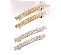 POPETPOP 4 piezas Pinzas para Pelo con Brillo Elegante para Mujeres y Niñas Clips de Temperamento Dorado y Plateado Accesorios Duraderos para Cabello