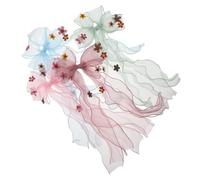 POPETPOP 4 Piezas Pinzas para Pelo Grandes de Princesa para Niñas de Lazos con Cintas Largas para Peinados Trenzados Accesorios Cómodos para Bebés y Niñas Pequeñas