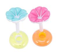 POPETPOP 4 Piezas Portavasos Hinchable de Piscina con Diseño de Dibujos Soporte Inflable para Bebidas de Colores para Fiestas y Reuniones Acuáticas
