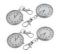 POPETPOP 4 Piezas Reloj Enfermera de Bolsillo con Clip Llavero Portátil de Números Grandes Fáciles de Leer Estilo Vintage para Estudiantes y Adultos