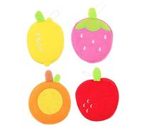 POPETPOP 4 Piezas Toalla De Baño De Animales Esponja De Baño De Frutas Esponja De Lufa Artículos De Baño Para Niños Esponja De Baño Suave Fibra De Poliéster Esponja Bebé Juego De Baño Malla