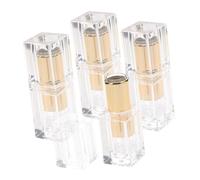 POPETPOP 4 piezas Tubos de Labial Vacíos Transparentes Recipientes Reutilizables para Bálsamo Labial Compactos y Portátiles para Viaje y Muestras de Maquillaje