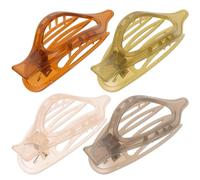 POPETPOP 4 Pinzas Pelo Francesas de Acrílico, Resistentes y Antideslizantes, Diseño Elegante y Chic para Mujeres en Varias Ocasiones, Pack de 4 Unidades