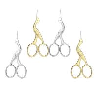 POPETPOP 4 Tijeras Mini Retro de Acero Inoxidable para Costura y Manualidades Diseño Cigüeña Vintage en Color Dorado y Plateado Tijeras Multifuncionales Ligeras para Bordado y DIY