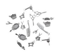 POPETPOP 40 piezas Colgantes de Aleación Plateada para Bricolaje Mini Tijeras y Peines Accesorios para Hacer Joyería Dijes Creativos para Collares y Pulseras