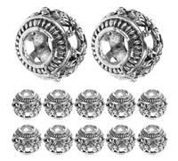POPETPOP 40 Piezas Cuentas de Metal para Hacer Joyas, Cuentas Redondas, Aleación, 9mm, Plata, para Pulseras y Collares, Abalorios Artesanales