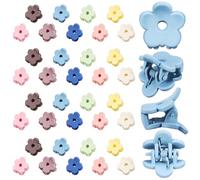 POPETPOP 40 piezas Mini Pinzas de Flor Coloridas Clips de Pelo para Niñas y Mujeres Accesorios para Peinados y Fiestas Pinzas de Pelo Antideslizantes y Color Aleatorio Color Aleatorio