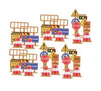 POPETPOP 45 Piezas Señales de Tráfico Miniatura para Conos y Barricadas de Plástico Resistente Educativo y Portátil para Aprender Exteriores y Viajes