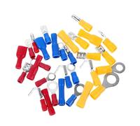 POPETPOP 480 piezas Kit de Terminales de Crimpado de Goma Conectores Eléctricos para Automoción Incluye Macho Hembra Anillo y Pala Resistentes Soldadura para Instalaciones Industriales y