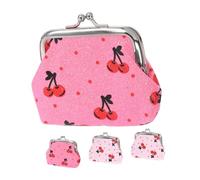 POPETPOP 4piezas Bolsa De Maquillaje De Cereza Monedero Pequeño Cierre De Beso Estuche De Maquillaje para Guardar Dinero Llaves y Cosméticos Neceser De Cereza para Uso Diario