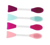 POPETPOP 4piezas Cepillo Para Mascarilla Facial De Doble Extremo Aplicador De Brocha Facial Herramientas De Belleza Cepillo De Silicona Limpiador Profundo Para Uso Casa