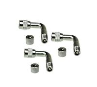 POPETPOP 4piezas Extensión de Válvula de Neumático de Latón Ángulo de Grados Alargador Metálico para Coche Camión y Motocicleta de Plateadas Fácil Instalación y Sellado