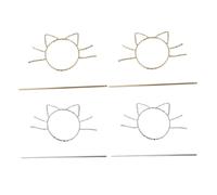 POPETPOP 4piezas Horquillas De Gato De Estilo Chino Total Horquillas Doradas y Plateadas Palillos Pelo De Aleación De Ligero Con Soporte Hueco Para Moños Fiestas y Diario