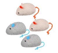 POPETPOP 4Piezas Juguetes de Ratón para Gatos Interiores de Peluche Interactivo Forma de Ratón Estimula Instintos de Caza y Reduce la Soledad para Gatos Que Mueren y Juegan