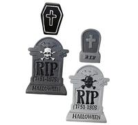 POPETPOP 4piezas Lápidas De Halloween Decoración De Jardín para Cementerio Adornos De Casa Accesorios Espeluznantes y Exteriores