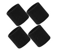 POPETPOP 4piezas Muñequeras Deportivas De Algodón Negras Absorben El Sudor Para Correr Tenis Baloncesto y Entrenamiento Físico Gimnasios