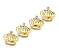 POPETPOP 4piezas Servilleteros Dorados de Metal con Forma de Tiara E Incrustaciones de Strass de Anillos para Decoración Elegante de Mesa Bodas Fiestas y Cenas Familiares