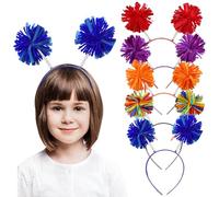POPETPOP 5 Diademas Pompones Accesorios Adorables para Fiesta y Cosplay de Poliéster Diseño Resortes Fácil de Combinar Adultos
