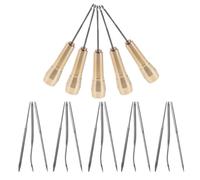 POPETPOP 5 Juegos Kit de Herramientas para Reparar Zapatos con Punzón de Costura Manual de Acero y Cobre, Set Intercambiable para Coser a Mano en Reparaciones Domésticas Lona