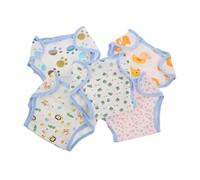 POPETPOP 5 Pañales de Tela Lavables para Bebés de Algodón Transpirable Estampados Infantiles (patrones de Pato Amarillo, Rana, León, Cocodrilo y Huellas) para Recién Nacidos y Pequeños,