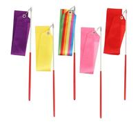 POPETPOP 5 Piezas Cintas de Baile para Gimnasia Rítmica Cintas Artísticas Coloridas de Metros para Adultos y Flexibles para Danza y Rutinas de Gimnasia