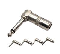 POPETPOP 5 piezas Conector Mono de Ángulo Recto Grados para Guitarra y Micrófono Adaptador de Audio de Zinc para Gestión de Cables Reducidos