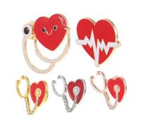 POPETPOP 5 piezas Decorativas de Estetoscopio para Enfermería de Aleación de Zinc Accesorios Médicos para Hospital Broches Modelo para Estudiantes de Enfermería