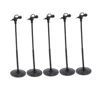 POPETPOP 5 Piezas Micrófonos Miniatura para Casa de Muñecas con Soporte Instrumentos Musicales Miniatura y Accesorios Realistas para Decoración Figuras de Acción