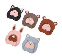 POPETPOP 5 Piezas Organizador de Cables para Auriculares de PU con Diseño Animal Enrollador Portátil para Gestión Antienredos de Cables para Oficina y Viaje