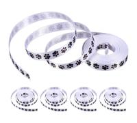 POPETPOP 5 rollos Cinta de Poliéster con Estampado de Huellas de Perro Suave y Segura para Manualidades Decoración de Regalos y Envoltura Uno para Amantes de Mascotas