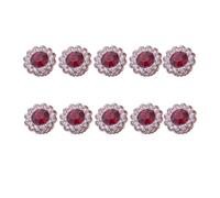 POPETPOP 50 Adornos en Forma de Flor Abs para Manualidades Diy, Color Rojo Intenso, Tamaño 5, Accesorios para Decoración de Uñas y Diademas, Ideales para Pegar y Personalizar Diseños