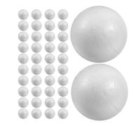 POPETPOP 50 Bolas de Espuma de Poliestireno Color Blanco para Manualidades Creativas, Suaves y Portátiles, Ideales para Proyectos Escolares y Decoración Hogar