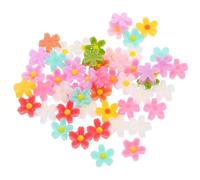 POPETPOP 50 Mini Dijes de Flores de Resina Sólida de Cinco Pétalos Accesorios DIY Multicolor para Decoración de Uñas Pendientes y Manualidades Ideales para Uso Diario y Arte de Uñas