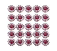 POPETPOP 50 piezas Adornos para Tocados y Manualidades Abs Forma Floral Color Rojo Embellecedores DIY para Diademas y Decoración de Fiesta