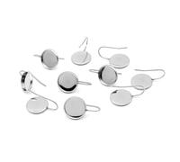 POPETPOP 50 piezas Bases para Pendientes de Acero Inoxidable Plateado para Fabricación de Joyas y Manualidades DIY Accesorios para Enganches y Ganchos de Pendientes